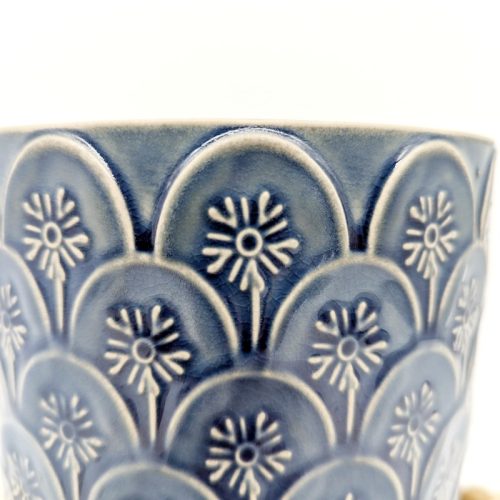 Blue Flower Ceramic Planter Pot