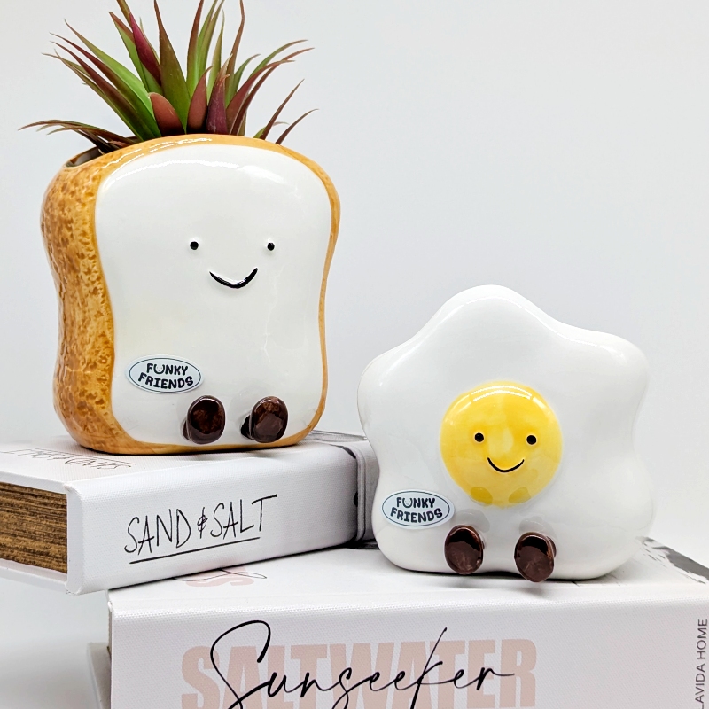 Egg Toast Ceramic Planter Pot_A Egg Toast Ceramic Planter Pot