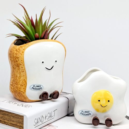 Egg Toast Ceramic Planter Pot