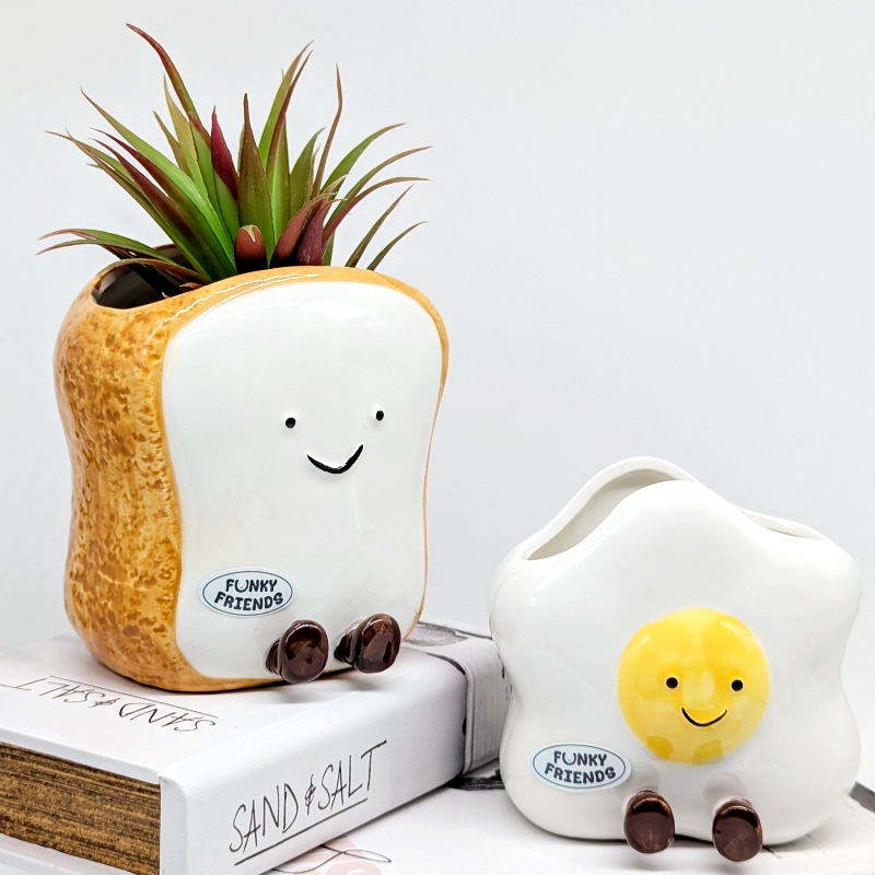 Egg Toast Ceramic Planter Pot_D Egg Toast Ceramic Planter Pot