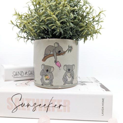 Funny Koala Crackle Planter Pot