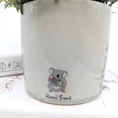 Funny Koala Crackle Planter Pot