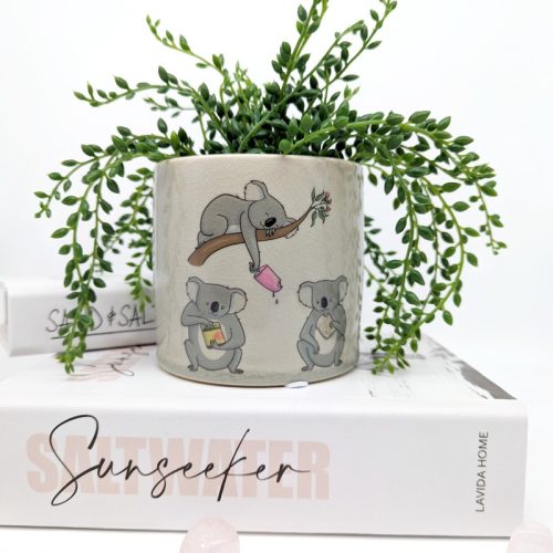 Funny Koala Crackle Planter Pot