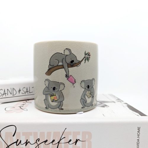 Funny Koala Crackle Planter Pot