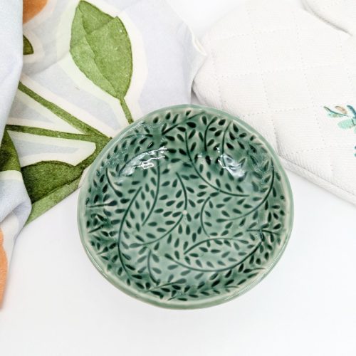 Leafy Green Small Ceramic Bowl