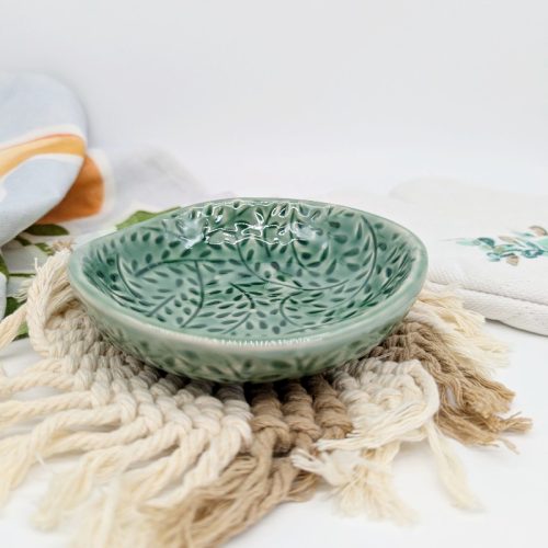 Leafy Green Small Ceramic Bowl