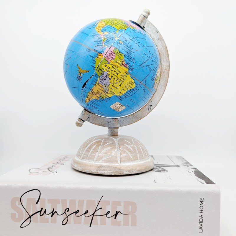 World Map Globe Table Ornament