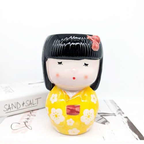 Japanese Doll Style Ceramic Planter Pot Vase