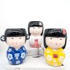 Japanese Doll Style Ceramic Planter Pot Vase