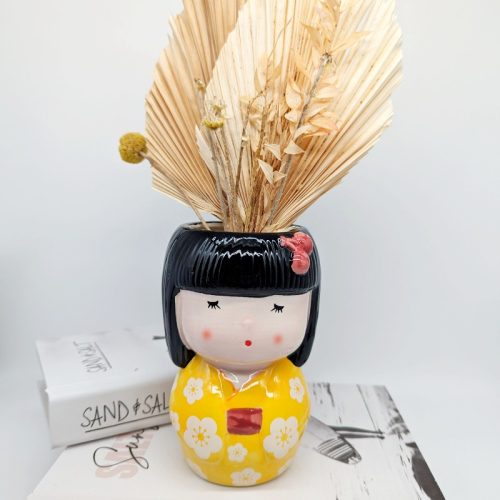 Japanese Doll Style Ceramic Planter Pot Vase