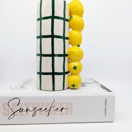 Stacked Lemon Ceramic Vase