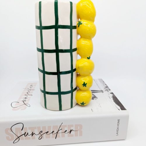 Stacked Lemon Ceramic Vase