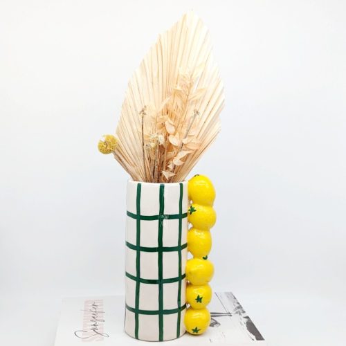 Stacked Lemon Ceramic Vase