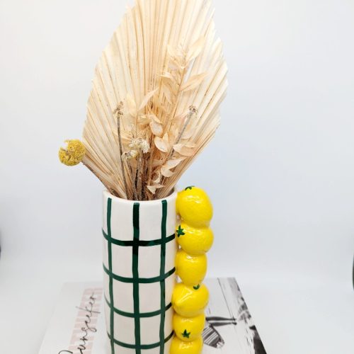 Stacked Lemon Ceramic Vase