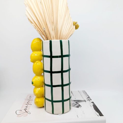 Stacked Lemon Ceramic Vase