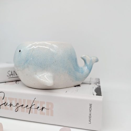 Aqua Whale Ceramic Planter Pot