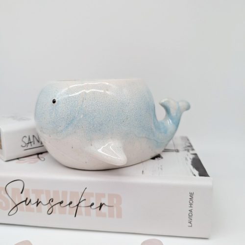 Aqua Whale Ceramic Planter Pot