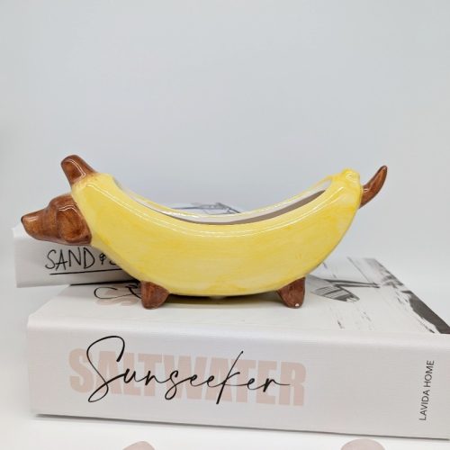 Banana Wiener Sausage Dog Planter