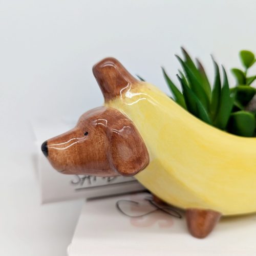 Banana Wiener Sausage Dog Planter