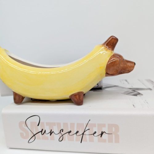 Banana Wiener Sausage Dog Planter