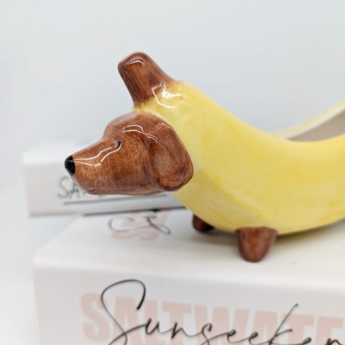 Banana Wiener Sausage Dog Planter