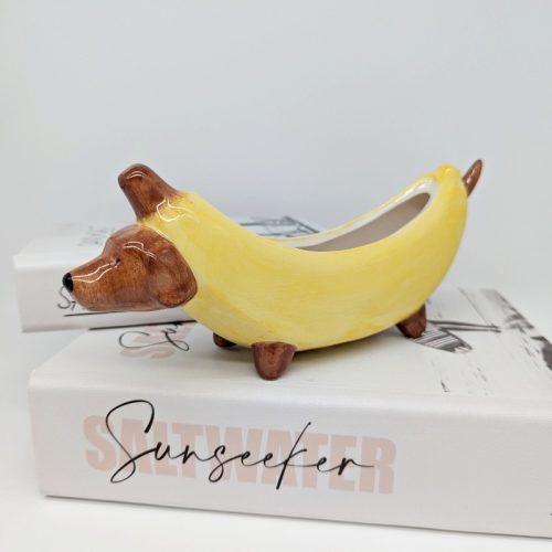 Banana Wiener Sausage Dog Planter