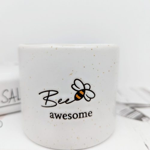 Bee Awesome Quote Planter Pot