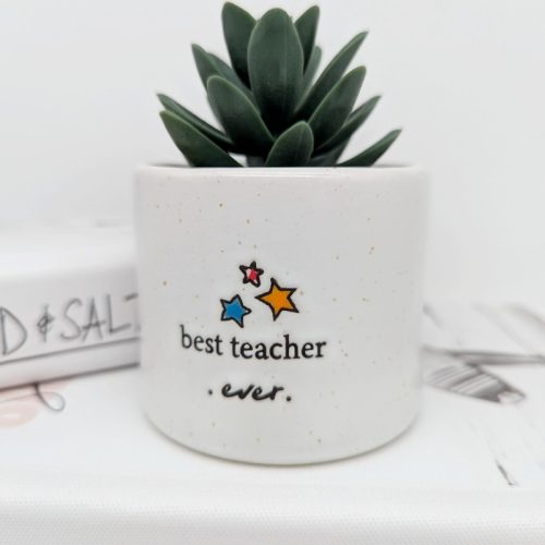 Best Teacher Ever Quote Planter Pot