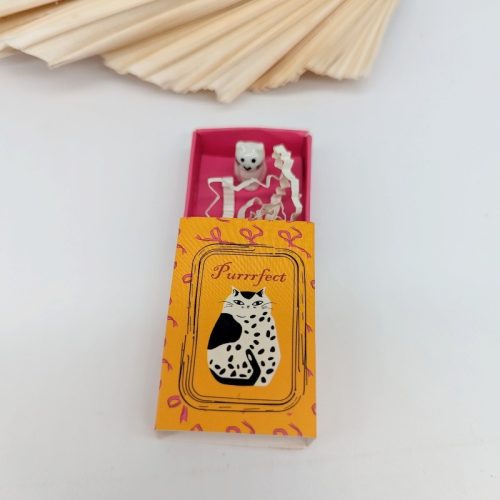 Ceramic Cat Matchbox Keepsake Ornament