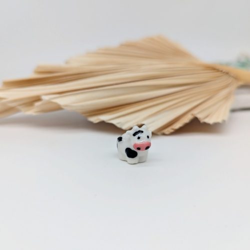 Ceramic Cow Matchbox Keepsake Ornament