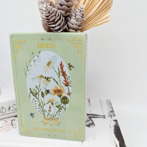 Green Bees Book Ceramic Vase