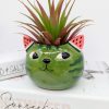 Green Watermelon Cat Planter Pot