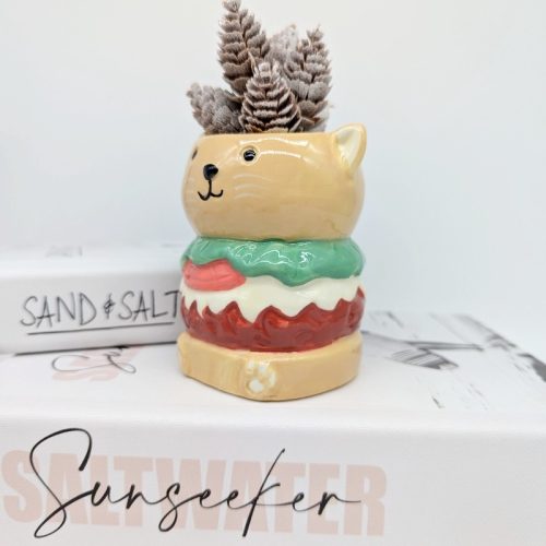 Hamburger Cat Planter Pot