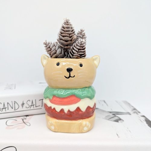 Hamburger Cat Planter Pot