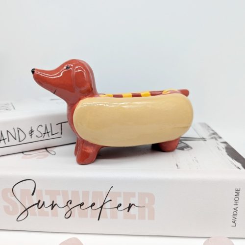 Hot Dog Dachshund Planter Pot