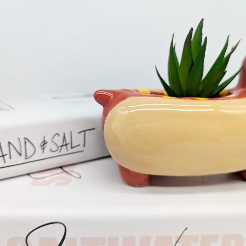 Hot Dog Dachshund Planter Pot