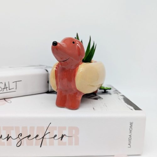 Hot Dog Dachshund Planter Pot