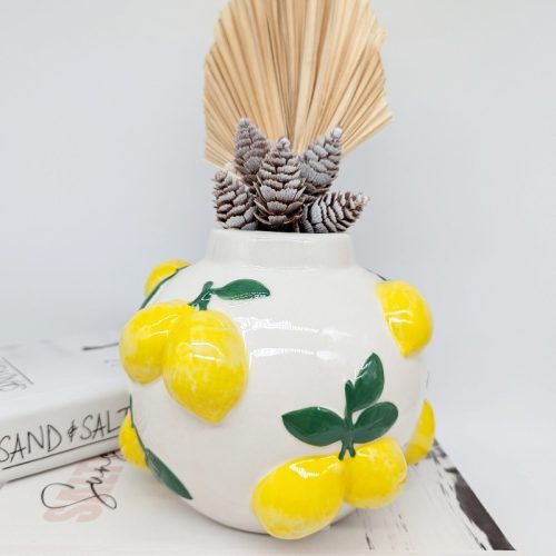 Lemon Bunch Ceramic Vase