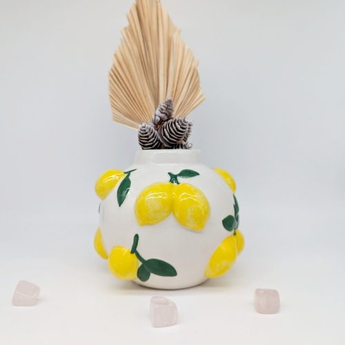 Lemon Bunch Ceramic Vase