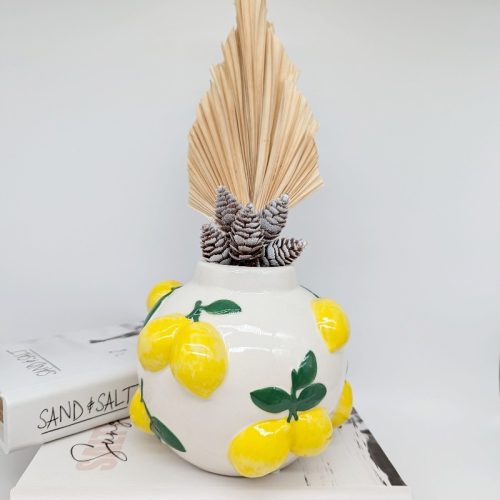 Lemon Bunch Ceramic Vase