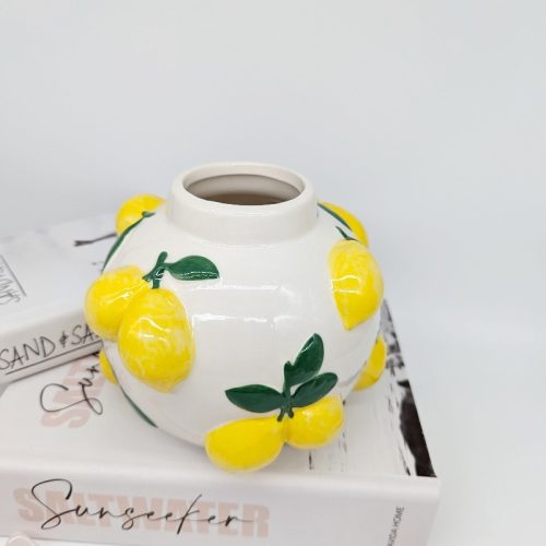 Lemon Bunch Ceramic Vase