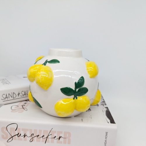 Lemon Bunch Ceramic Vase