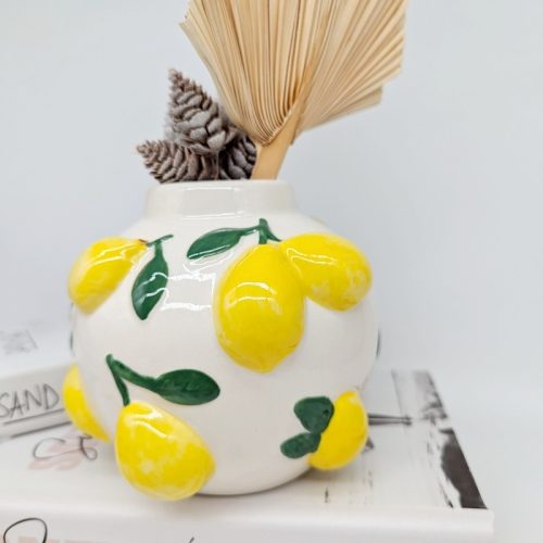 Lemon Bunch Ceramic Vase