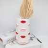 Pink Red Lip Ceramic Vase