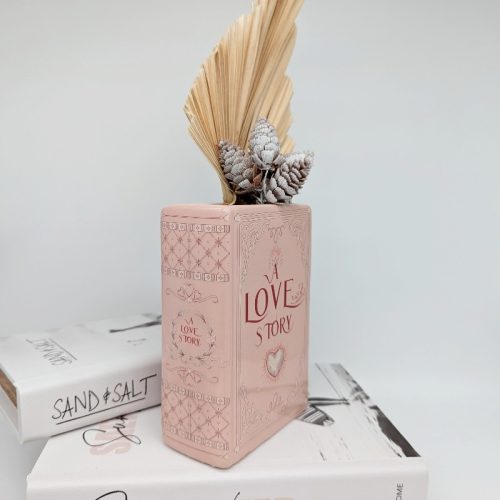 Pink Love Story Book Ceramic Vase