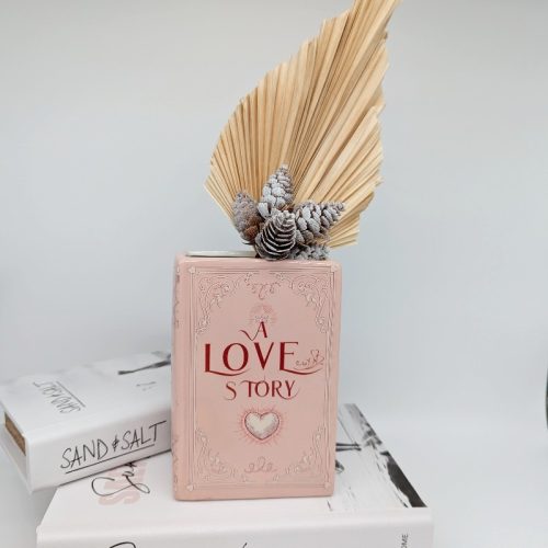 Pink Love Story Book Ceramic Vase