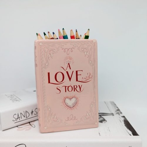 Pink Love Story Book Ceramic Vase