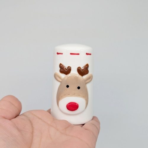 Red Christmas Tree Elk Salt Pepper Shaker Set