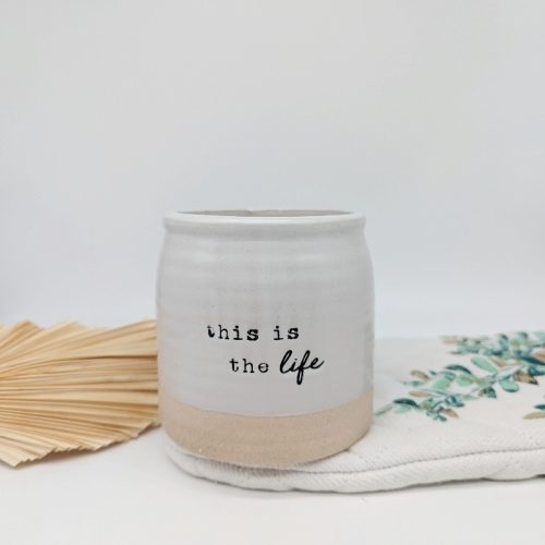 This is Life Quote Planter Pot