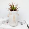 White Sandy Face Pot Planter